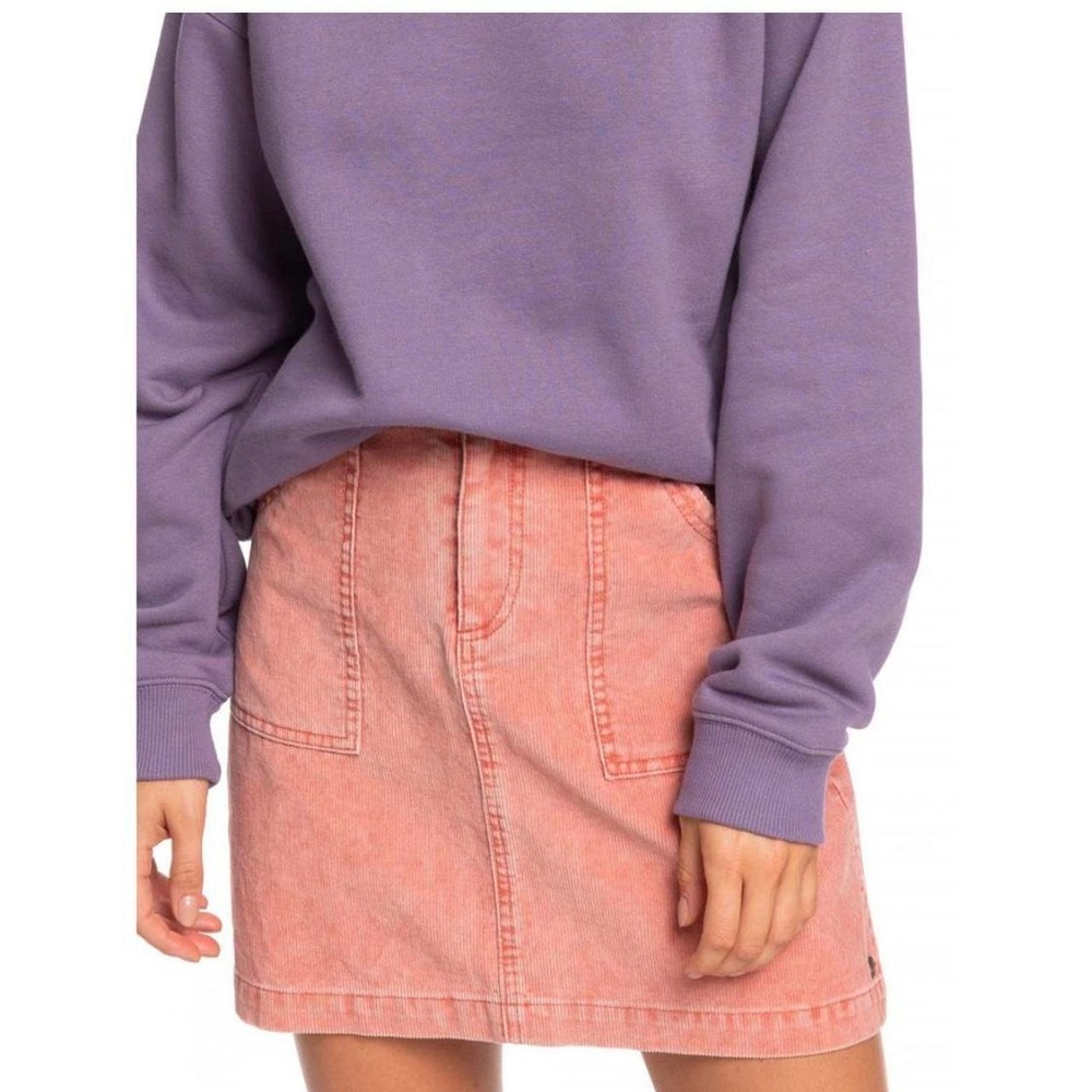Roxy Silent Smile Corduroy Mini Skirt Womens Size M Coral Pink Cotton Skirt